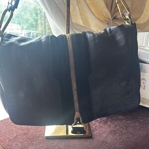 Jimmy Choo Black Shoulder Bag with Goldtone Accents